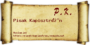 Pisak Kapisztrán névjegykártya